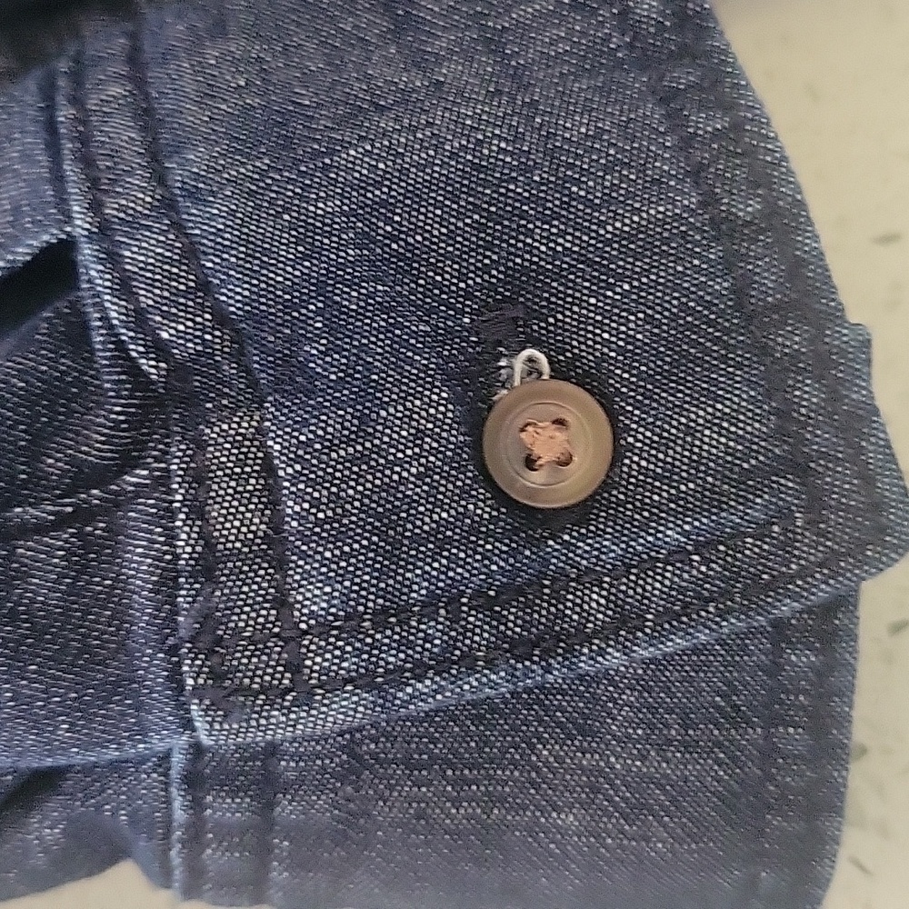 Lands' End cotton button front long sleeve Denim Shirtdress  NWOT size PM - Picture 8 of 11